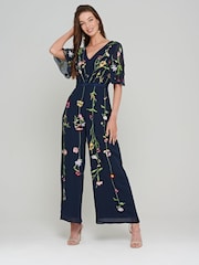 Синий комбинезон с вышивкой Frock And Frill - Image 1 of 8
