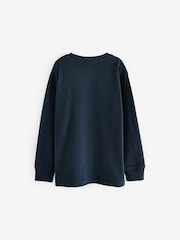 Blue Navy Long Sleeve Cosy T-Shirt (3-16yrs) - Image 2 of 2