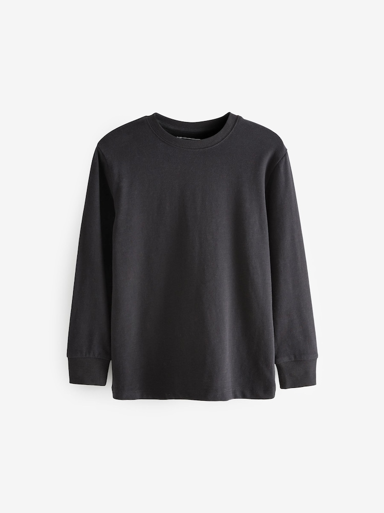 Black Long Sleeve Cosy T-Shirt (3-16yrs) - Image 1 of 3