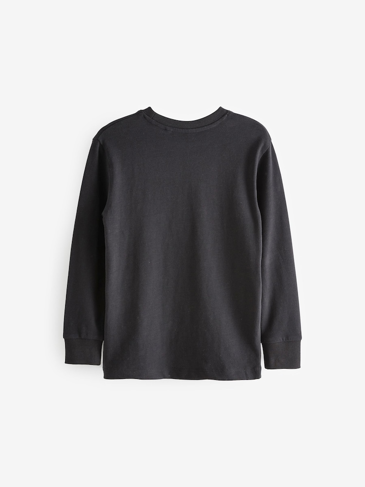 Black Long Sleeve Cosy T-Shirt (3-16yrs) - Image 2 of 3