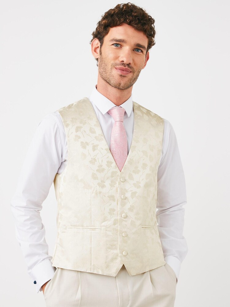Ivory Cream Floral Waistcoat - Image 1 of 7