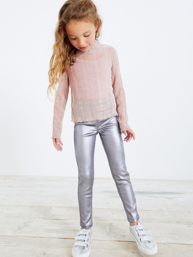 Silver Coated Jeggings (3-16yrs) - Image 1 of 4
