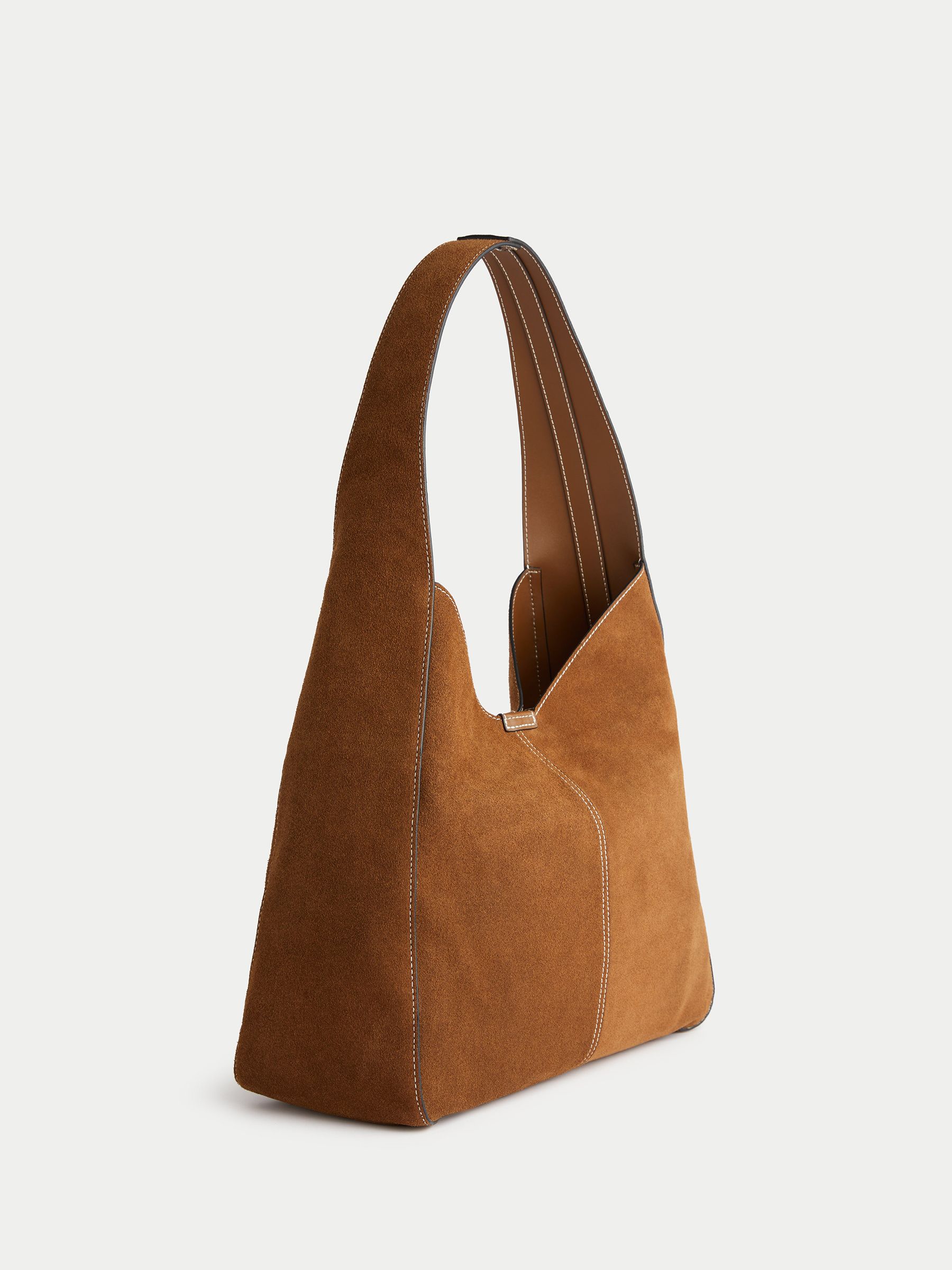 Buy Jigsaw Brown Suede Womens Leather Slouch Bag from Next Ireland