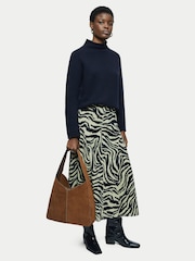 Jigsaw Brown Suede Womens Leather Slouch Bag - Image 5 of 6