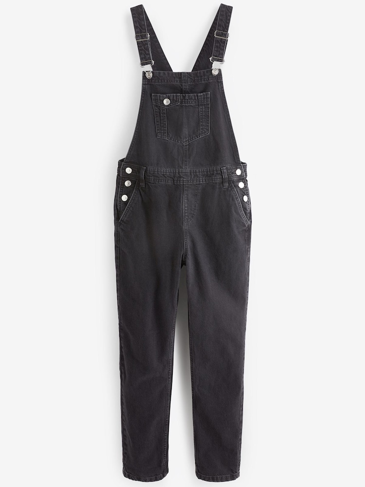 črna - Denim hlače z naramnicami - Slika 6 iz 6