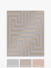 Grey Chic Geometric Fretwork 10M Wallpaper - Image 3 of 4
