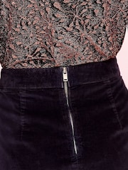 Charcoal Grey Velvet Mini Skirt - Image 4 of 5