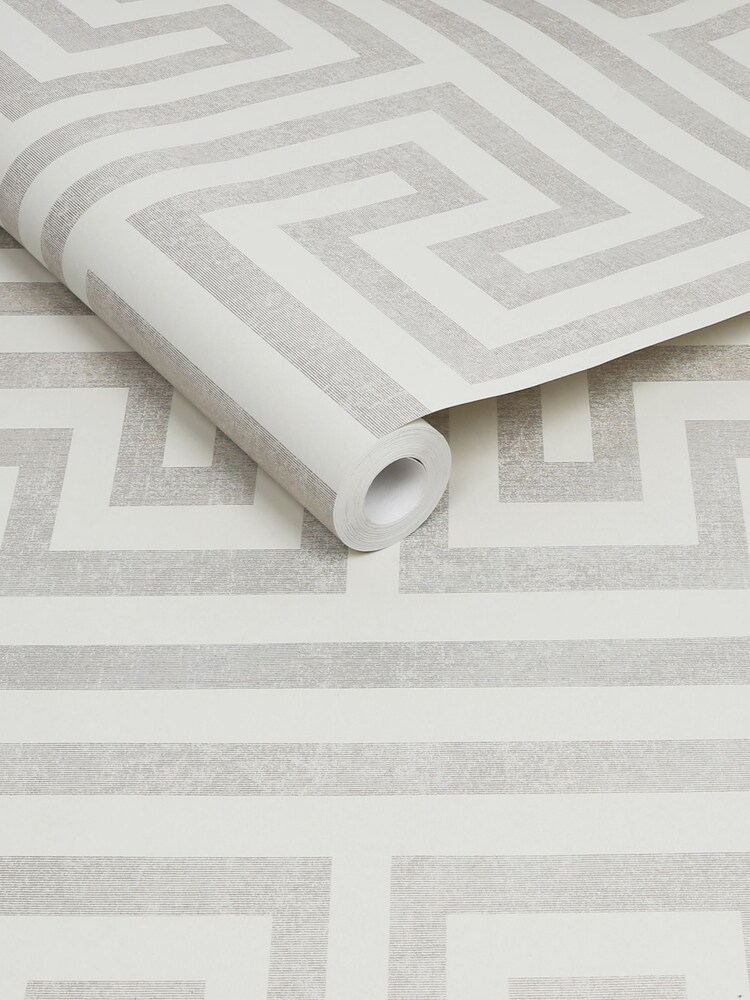 Natural Chic Geometric Fretwork 10M Wallpaper - Image 2 of 4
