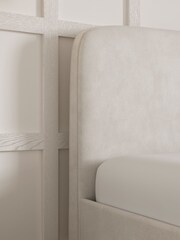 Natural Oyster Plush Chenille Matson Upholstered Bed Frame - Image 5 of 8