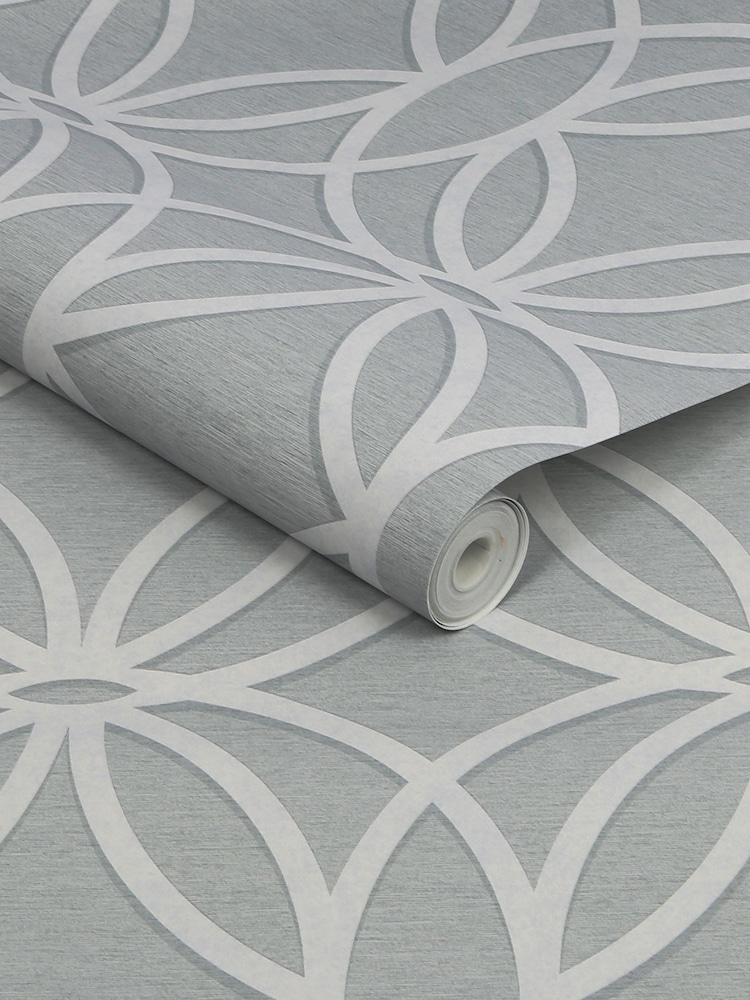 Grey Geometric Luxe 10M Wallpaper - Image 4 of 4