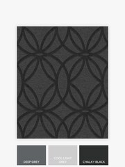 Charcoal Grey Geometric Luxe 10M Wallpaper - Image 4 of 4