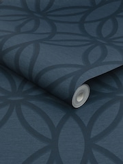 Navy Geometric Luxe 10M Wallpaper - Image 4 of 4