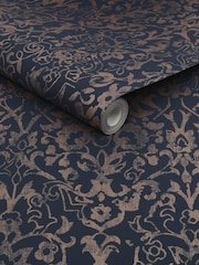 Blue Majestic Damask 10M Wallpaper - Image 4 of 4