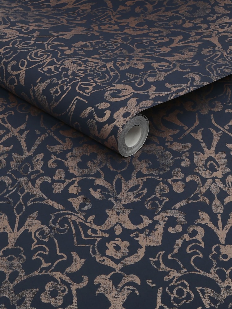 Blue Majestic Damask 10M Wallpaper - Image 4 of 4