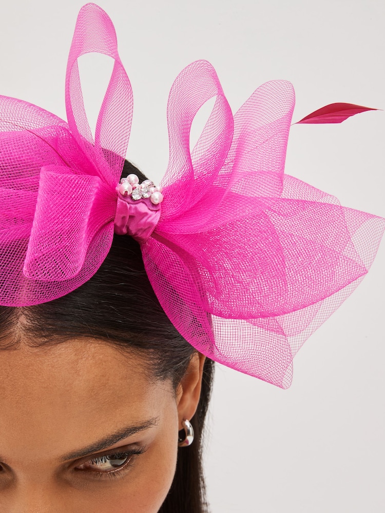 Pink Fascinator Headband - Image 2 of 3