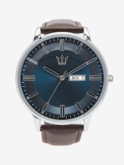 Brown/Navy Classic Signature Watch With Leather Strap - Image 2 of 4