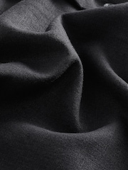 Black Standard Collar Linen Blend Short Sleeve Shirt - Image 8 of 8