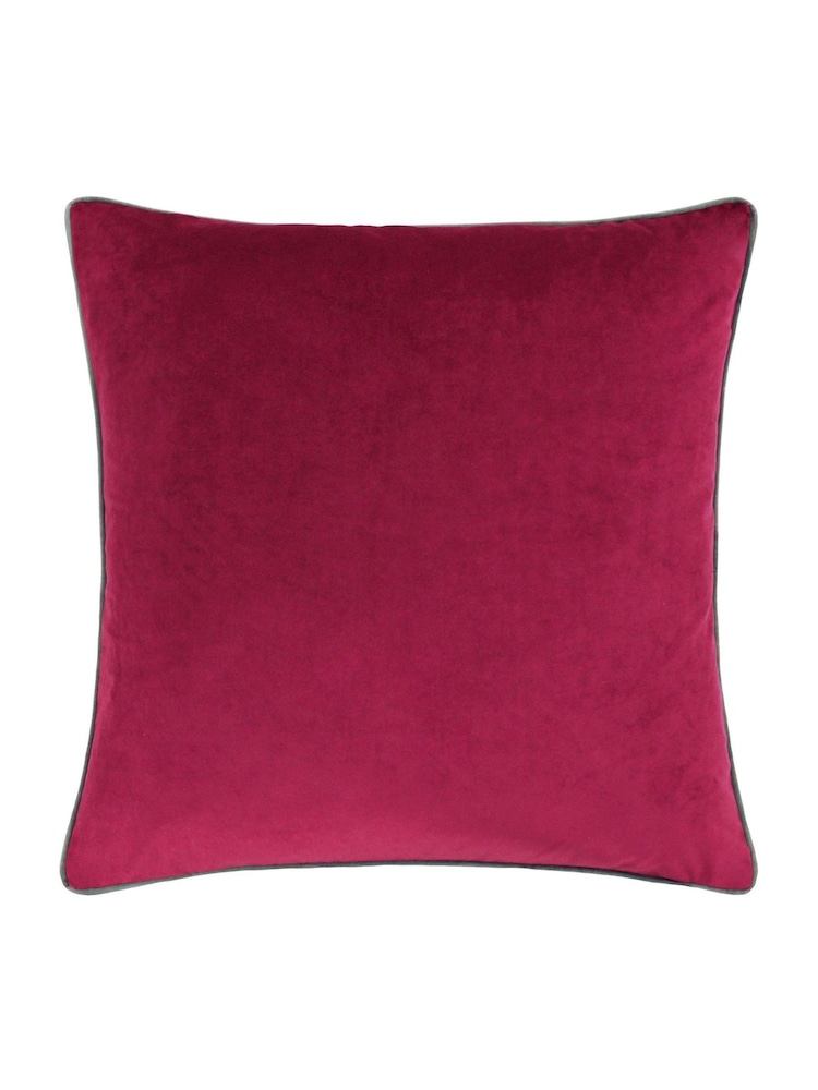 Furn Red Meridian Velvet 45cm X 45cm Cushion Cover - Image 2 of 6