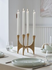 Set of 4 White Dripless Colour Dinner Candles - Image 1 of 3