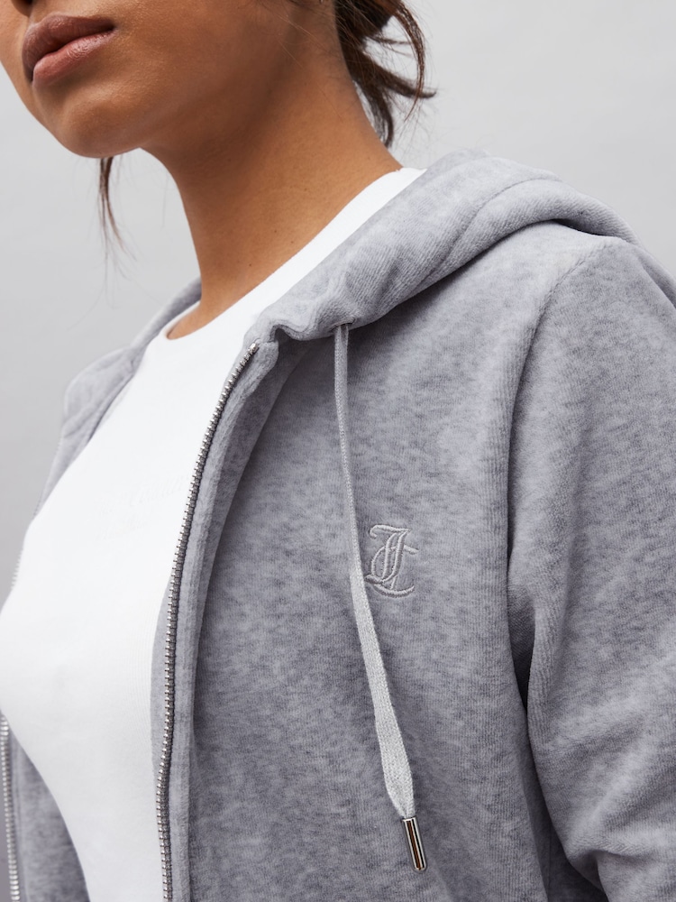 Juicy Couture Womens Zip Through Velour Robertson Zip Up Hoodie - Image 4 of 4