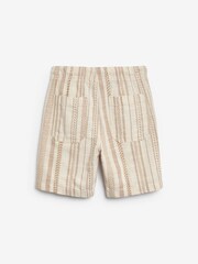 Neutral 100% Cotton Textured Stripe Shorts (3-16yrs) - Image 2 of 3