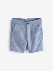 Light Blue Linen Blend Chino Shorts (3-16yrs) - Image 1 of 3