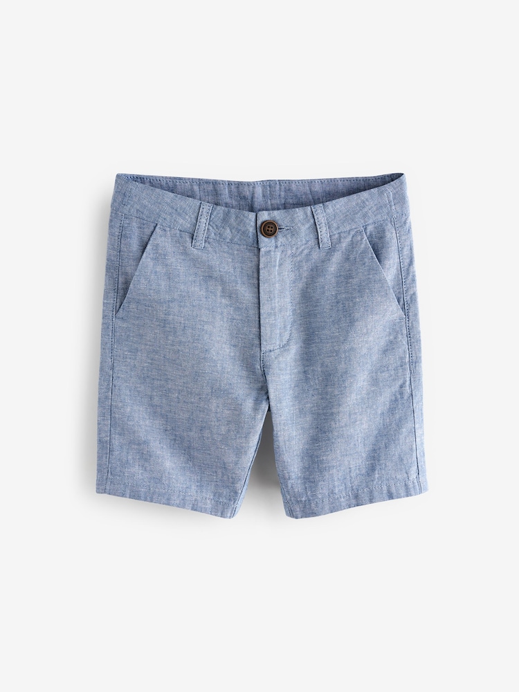 Light Blue Linen Blend Chino Shorts (3-16yrs) - Image 1 of 3