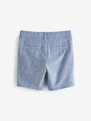 Light Blue Linen Blend Chino Shorts (3-16yrs) - Image 2 of 3