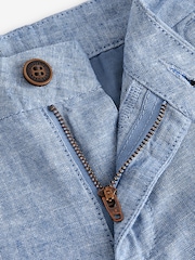 Light Blue Linen Blend Chino Shorts (3-16yrs) - Image 3 of 3