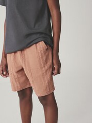 Rust Brown Textured Stripe Shorts (3-16yrs) - Image 2 of 6