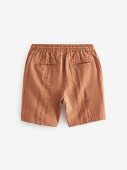 Rust Brown Textured Stripe Shorts (3-16yrs) - Image 4 of 6