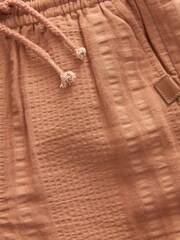 Rust Brown Textured Stripe Shorts (3-16yrs) - Image 6 of 6