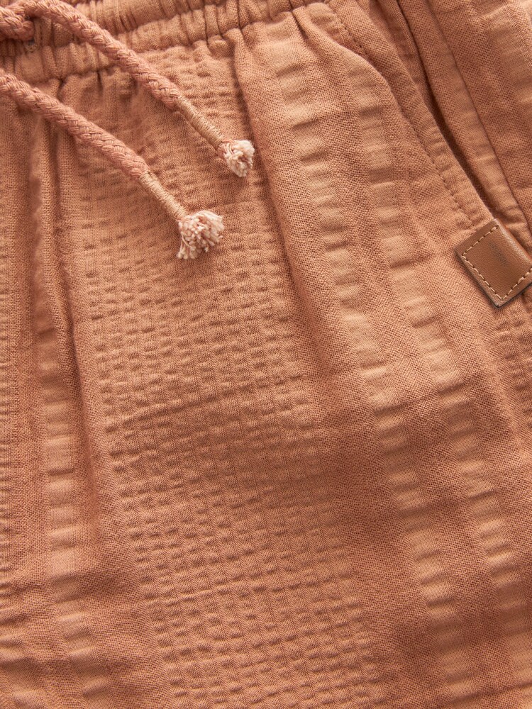 Rust Brown Textured Stripe Shorts (3-16yrs) - Image 6 of 6