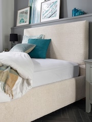 Aspire Furniture Cream Bouclé Upholstered Garland End Lift Ottoman Storage Bed - Image 3 of 5