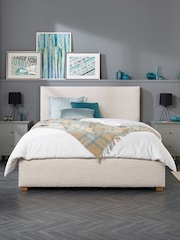 Aspire Furniture Cream Bouclé Upholstered Garland End Lift Ottoman Storage Bed - Image 4 of 5