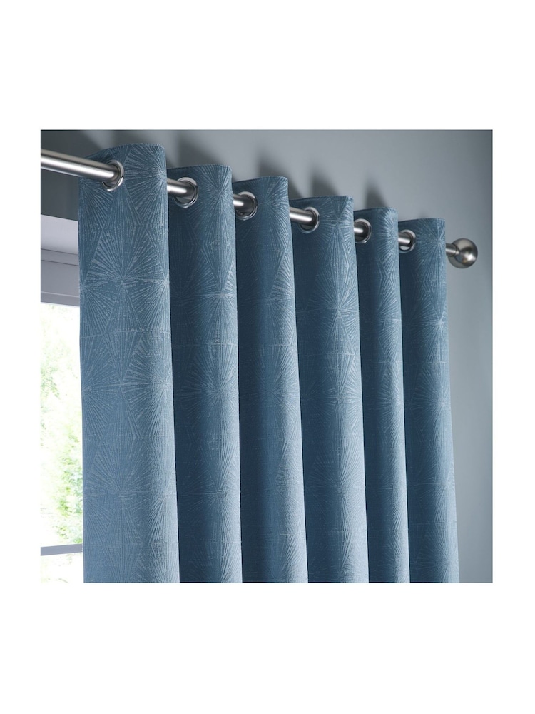 Studio G Twilight Blue Amari Eyelet Curtains - Image 2 of 3
