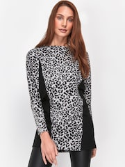 Sonder Studio Pink Leopard Print Cut And Sew Top - Image 1 of 6