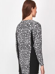 Sonder Studio Pink Leopard Print Cut And Sew Top - Image 2 of 6