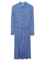 Khost Clothing Blue Lips Print Midi Shirt Dress - Image 3 of 3