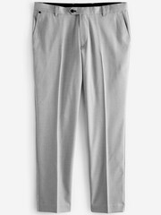 Grey Slim Trimmed Textured Formal Trousers - Image 1 of 4