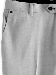 Grey Slim Trimmed Textured Formal Trousers - Image 2 of 4