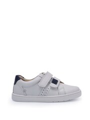 Start-Rite Explore White Leather Rip-Tape First Trainer Shoes - Image 1 of 6