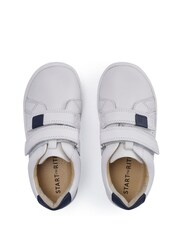 Start-Rite Explore White Leather Rip-Tape First Trainer Shoes - Image 5 of 6