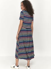 Khost Blue Short Sleeve Stripe Jersey Dress - Image 2 of 5