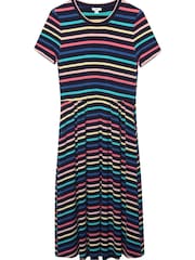 Khost Blue Short Sleeve Stripe Jersey Dress - Image 5 of 5