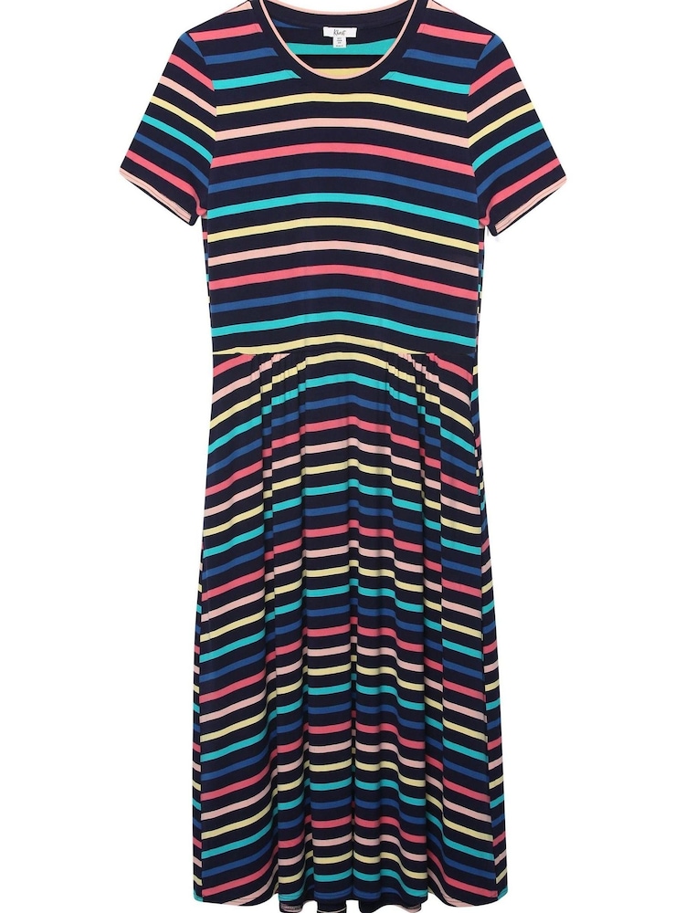 Khost Blue Short Sleeve Stripe Jersey Dress - Image 5 of 5