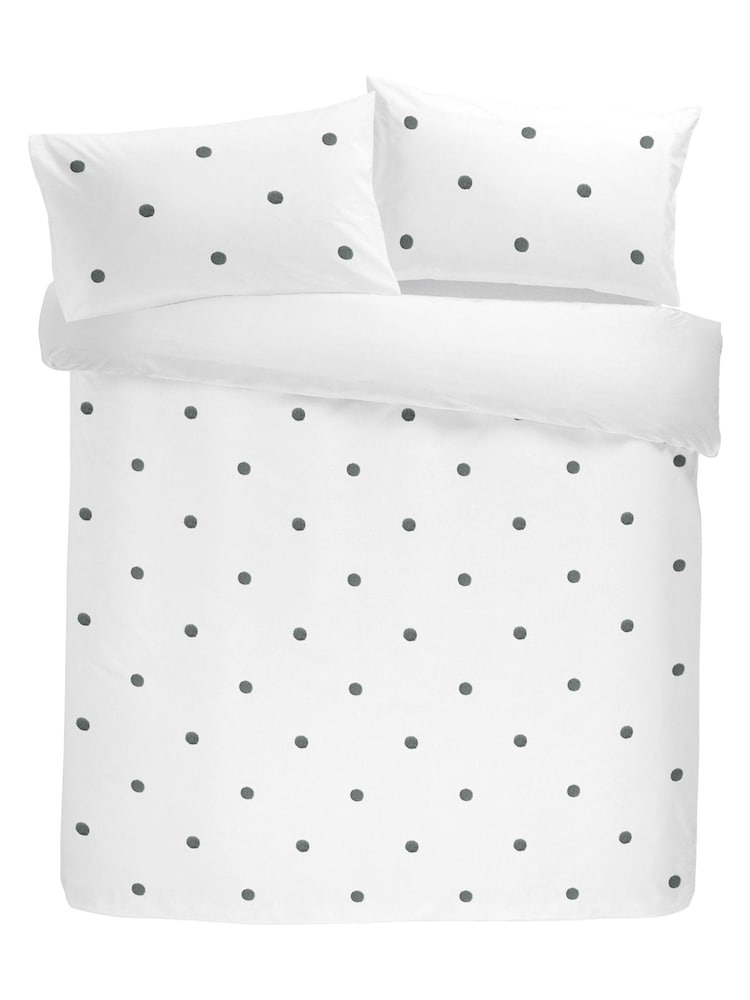 Appletree White Dot Garden 100% Pure Cotton Duvet Cover and Pillowcase Set - Image 4 of 4 Appletree White Dot Garden 100% Pure Cotton Duvet Cover and Pillowcase Set - Image 4 of 4