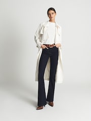 Reiss Cream Poppy High Neck Jersey Top - Image 6 of 6