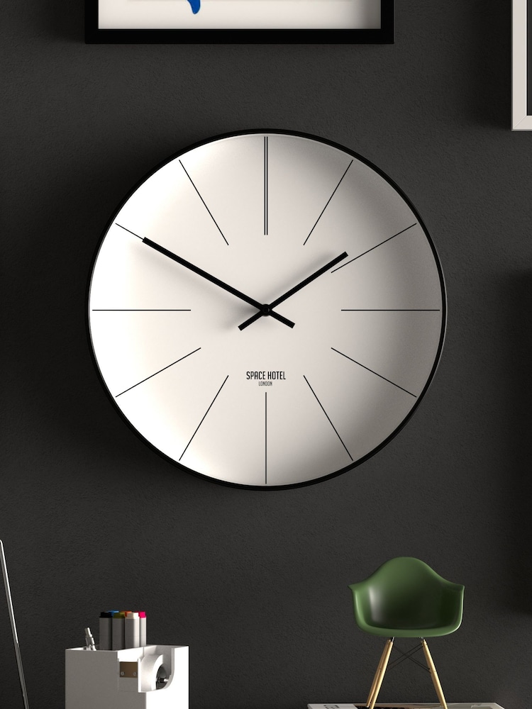 Space Hotel Black White/Black District 12 Wall Clock - Image 1 of 4