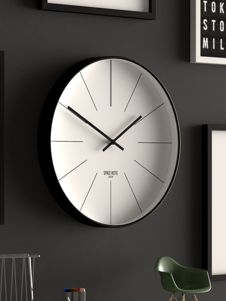 Space Hotel Black White/Black District 12 Wall Clock - Image 2 of 4